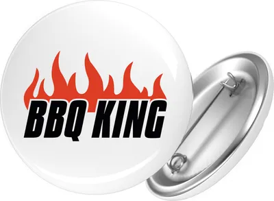 Produktbild von Huuraa Button BBQ King Flammen 25mm rund mit Sicherheitsnadel Ansteckbutton Geschenkidee