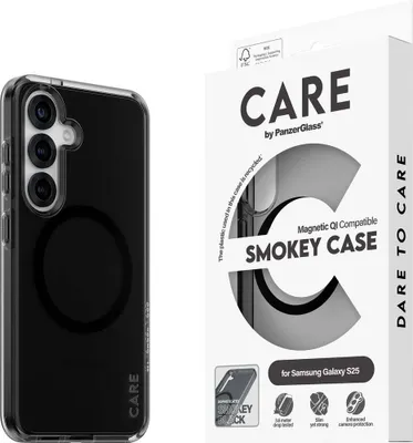 Produktbild von PanzerGlass CARE™ by ® Smokey Case m. Schwarz Qi Compatible Samsung Galaxy S25, Cover, Samsung, Samsung - Galaxy S25, Schwarz