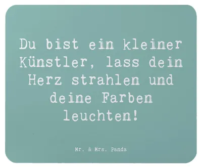 Produktbild von Mr. & Mrs. Panda Mauspad Spruch Die Freude an der Kreativität entdecken - Meeresbrise - Geschenk, Selbstvertrauen, handgefertigt, mutig, Inspiration, Mousepad, Vertrauem