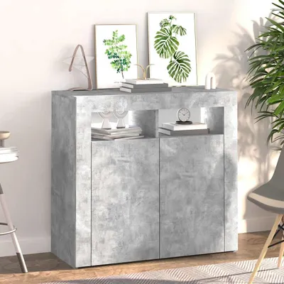 Obrázek produktu pro vidaXL Příborník s LED světly Betonová šedá 80x35x75 cm