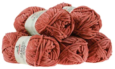 500g Strickgarn Samet Soft Chenille-Strickgarn Samtwolle Strickwolle rostrot
