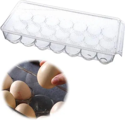 Image de Plateau à œufs pour 21 œufs, empilable, transparent