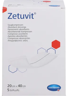 Produktbild von Zetuvit Saugkompresse steril 20x40cm (5 Stk.)
