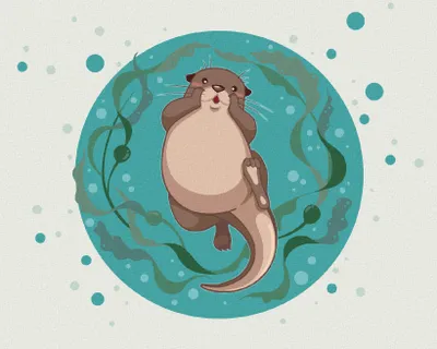 Produktbild von Zuty - Malen nach Zahlen - FRÖHLICHER OTTER II, 40x50 cm, mit Keilrahmen (bereits gespannt)