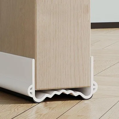 Image de Joint d'étanchéité de 100 cm pour portes - Joint auto-adhésif pour portes avec double joint - Barrière anti-courant d'air pour réduire les bruits et les courants d'air froids - Protection contre les insectes (blanc, largeur 3,5-5,5 cm)