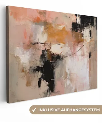 Zdjęcie produktu dla MuchoWow® - Obraz na płótnie - Sztuka - Abstrakcja - Beżowy - Kolor, fototapeta, dekoracja ścienna obrazy salon, 80x60cm