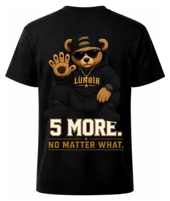 Produktbild von Herren T-Shirt Schwarz L – Bedrucktes Shirt mit Fitness Motiv aus Baumwolle – LUNØIR ©