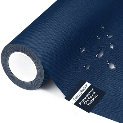 Image de Elzusha - Tissu polyester imperméable, vendu au mètre - Bleu foncé, dimensions : 3 m x 150 cm