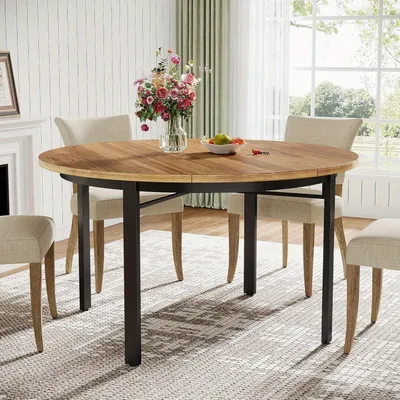 Image de Table ronde - Table de cuisine - Table - Table à manger - Table ronde - Diamètre : 120 cm