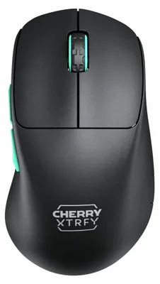 Produktbild von CHERRY XTRFY M64 Wireless, rechts, RF Wireless, 26000 DPI, Schwarz, Türkis