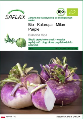 Zdjęcie produktu dla SAFLAX - Bio - Kalarepa - Milan Purple - 600 Nasiona - Brassica rapa