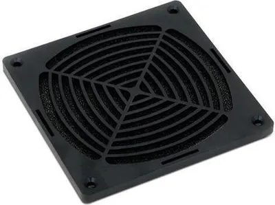 Produktbild von Lüftungsgitter mit Filter 120x120 mm Kunststoffgitter schwarz