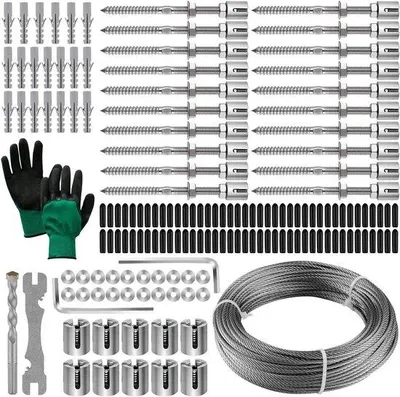 Produktbild von Edelstahl-Kletterhilfe für Pflanzen, 30m Spalier, 3mm Durchmesser, für Drahtseilsystem
