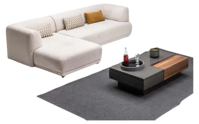 Zdjęcie produktu dla Zestaw narożny sofa narożna w kształcie litery L sofa materiałowa sofa tapicerowana sofa sofa sofa beżowa