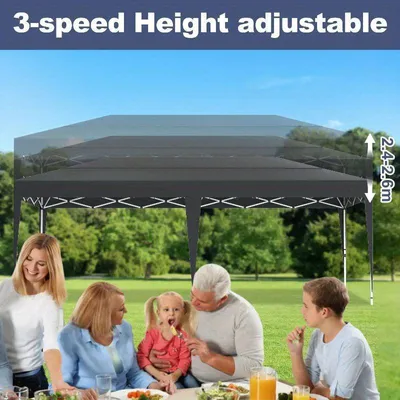 Immagine prodotto di Tenda per feste - Gazebo da giardino - Tenda pieghevole - 3x6 metri - Altezza regolabile e struttura resistente alle intemperie