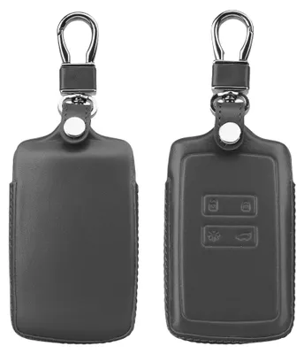 Produktbild von kwmobile Autoschlüssel Hülle kompatibel mit Renault 4-Tasten Smartkey Autoschlüssel (nur Keyless Go) - Leder Schutzhülle Schlüsselhülle Dunkelgrau