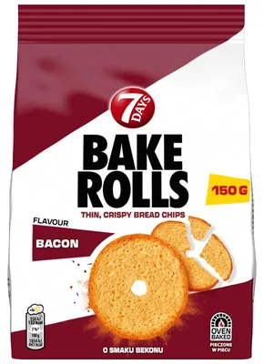 Produktbild von 7Days Bake Rolls Brotchips mit Speckgeschmack 150 g