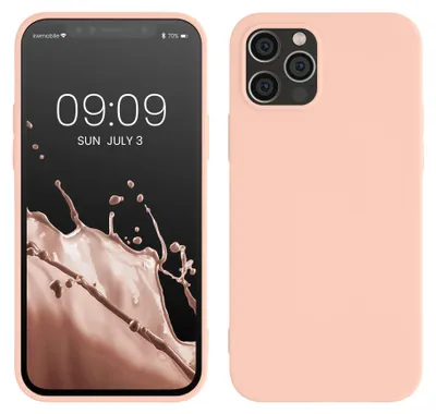 Produktbild von kwmobile Handyhülle für Apple iPhone 12 / iPhone 12 Pro Hülle - TPU Case - Kabelloses Laden - Schutzhülle Cover in Pastell Pfirsich