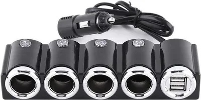 Produktbild von Autozigarettenanzünder-Verteiler, 4-fach - USB-Ladegerät - 12V/24V - gleichzeitiges Aufladen - mit geradem Stecker
