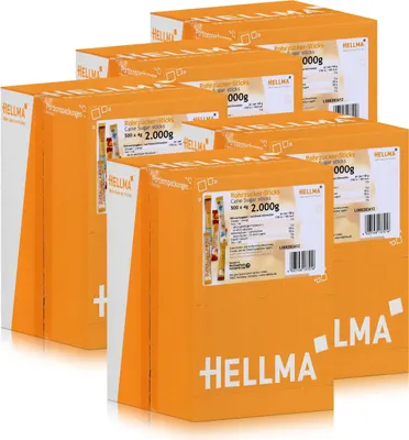 Produktbild von Hellma Rohrzucker-Sticks 2kg - Zucker für die Gastronomie (5er Pack)