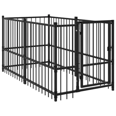 Obrázek produktu pro vidaXL Psí bouda černá 193,5x97x100 cm ocelová