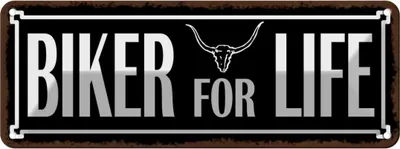 Produktbild von vianmo Blechschild 10x27 cm Biker for life Sport Hobby