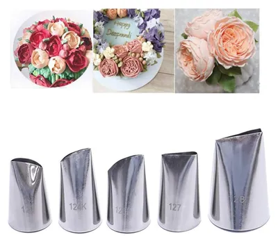 6-teiliges Spritztüllen-Set für Tortenverzierung