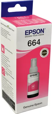 Produktbild von Epson 664 Ecotank Magenta ink bottle (70ml), Magenta, Epson, EcoTank L555 EcoTank L355 EcoTank ET-4550 EcoTank ET-4500 EcoTank ET-3600 EcoTank ET-2650 EcoTank..., 70 ml, Grau, 70 ml