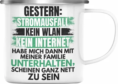 Produktbild von Trendation - Lustige Gamer Emaille Tasse Zocker Geschenk Gamer Gamergirl Geschenkidee Geburtstag (Silber)