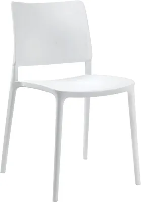 Produktbild von PAPATYA Designstuhl: 200 kg Stapelstuhl Bistrostuhl Gartenstuhl JOY-S Kunststoff (Weiß)
