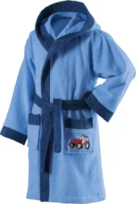 Produktbild von Erwin Müller Kinder-Bademantel mit Kapuze hellblau 122 / 128