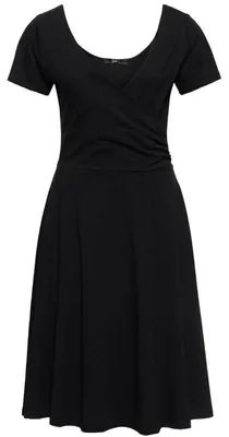 Produktbild von Queen Kerosin Swing Kleid - Black Overlapped Schwarz XXL