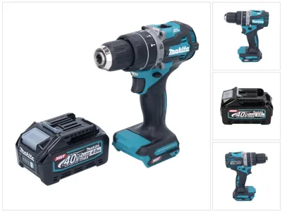 Imagen del producto de Taladro atornillador a batería Makita HP 002 GM1, 40 V, 64 Nm, sin escobillas + 1 batería de 4,0 Ah - sin cargador