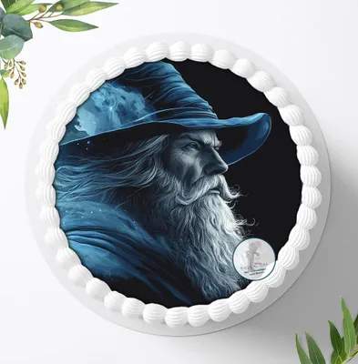 Produktbild von Für die Geburtstags Torte ein Tortenaufleger, Zuckerbild mit dem Motiv: Zauberer, Essbares Foto für Torten, Fondant, Ø 20cm, 2340z