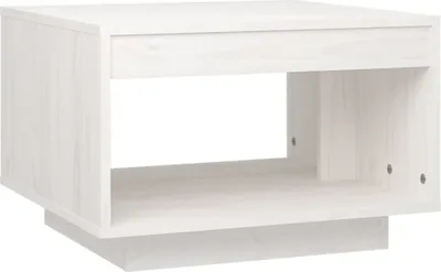 Zdjęcie produktu dla vidaXL Stolik kawowy biały 50x50x33,5 cm lite drewno sosnowe
