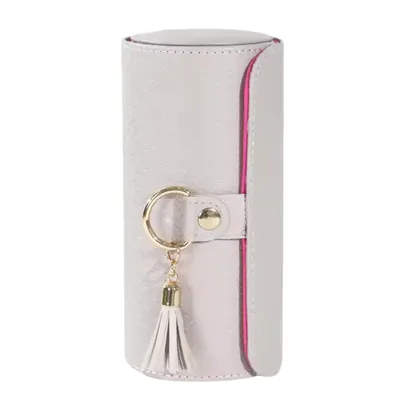 Image de Boîte à bijoux portable à 3 niveaux, boîte à bijoux en similicuir, rangement de voyage pour bijoux - LAYERLY Blanc