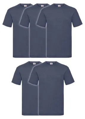 Produktbild von 5er Pack Fruit of the Loom Valueweight T-Shirt + GRATIS MyShirt Stoffbeutel Farbe: vintage navy meliert Größe: 3XL