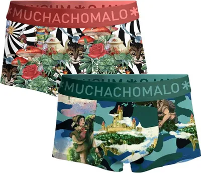 Produktbild von Muchachomalo Herren Boxershorts – 2er Pack – Baumwolle Stretch – Bequeme Unterwäsche – Größe XXL - JACKBEANALICEWONDERE3025-04