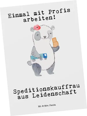 Produktbild von Mr. & Mrs. Panda Postkarte Speditionskauffrau Leidenschaft - Weiß - Geschenk, Ansichtskarten, Grußkarte, Ansichtskarte, Postkarten, bildkarte