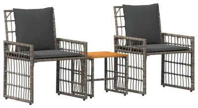 Produktbild von vidaXL Gartenmöbel Set 3 stk. Schwarz und Dunkelgrau