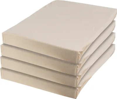Produktbild von Spannbettlaken - 100 x 200 cm - Beige - Baumwolle - 4er Set
