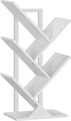 Produktbild von HOOBRO Bücherregal Baumform weiß 4 Ebenen Wohnzimmer 34x20x71cm