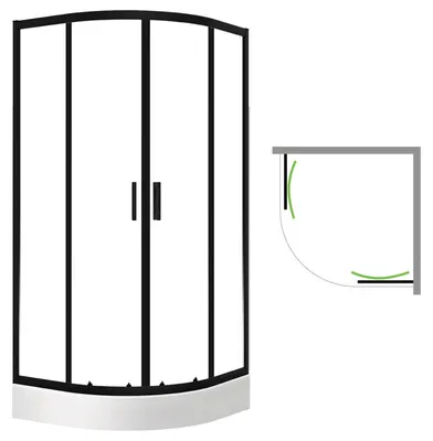 Produktbild von Laveo DESNA Viertelkreis-Duschkabine mit Duschwanne 90x90 cm JKDD796Z