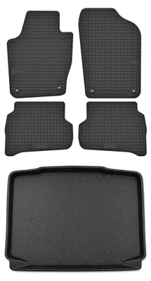 Productafbeelding van Rubberen automatten + kofferbakmat voor Skoda Fabia II 2007-2014 (hatchback) – 5-delig, zwart, op maat – Wielganizator