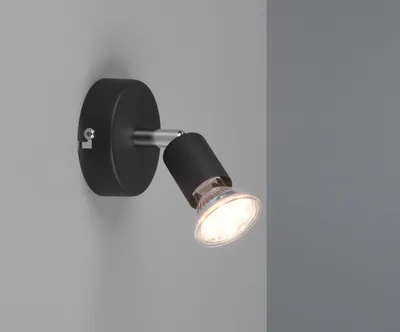 Produktbild von LED Wandstrahler Spot 1 flammig Schwarz Deckenstrahler Treppenhausbeleuchtung