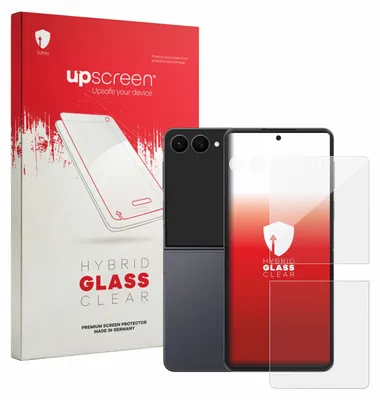 Produktbild von upscreen Schutzglas für Samsung Galaxy Z Flip 8 (Display+Kamera) Schutzfolie Panzer Folie Glas Display Schutz klar