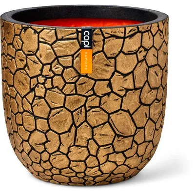 Zdjęcie produktu dla Doniczka Clay NL CAPI EUROPE, 35 x 34 cm, czarna/złota