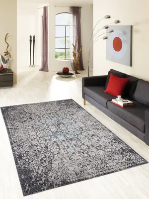 Produktbild von Teppich FLORENZ | Farbe: Anthrazit; Größe: 250x350 cm | strapazierfähig und leicht zu reinigen | Wohnzimmer | Schlafzimmer