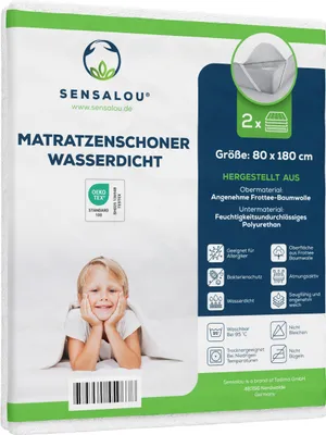 Produktbild von Sensalou Matratzenschoner Wasserdicht - Nässeschutz Matratzenauflage - 80 x 180 cm - 2er Pack