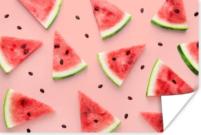 Produktbild von MuchoWow® Poster Wassermelone - Rosa - Sommer - Muster 60x40 cm - Schlafzimmerdekoration